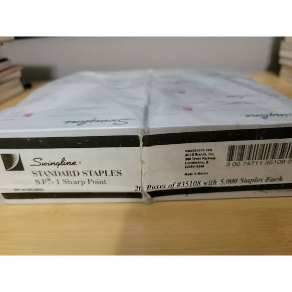 Swingline® Standard Staples, 1/4" Length, 210/Per Strip,5,000/Box 20 boxes 35108 - Picture 2 of 3